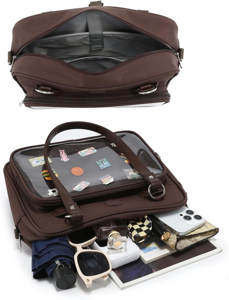 CHERRY SAUCE Oxford Ita Bag Crossbody Shoulder Bag Satchel Messenger Backpack Multi-Purpose Pins Display - Image 4